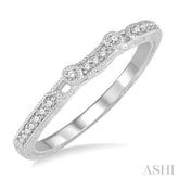 1/10 ctw Round Cut Diamond Wedding Band in 14K White Gold